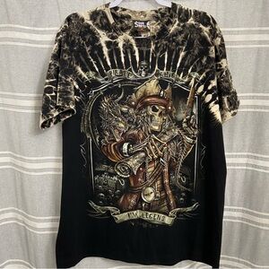SKULL SHIRTZ / Men's Pirate Skull Graphic Tee All Over Size L